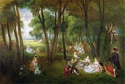 'Warm, Wet 'N' Wild'는 1718년작인 장 앙투완 와토의 'Fete in a Park'을 재해석한 작품이다.