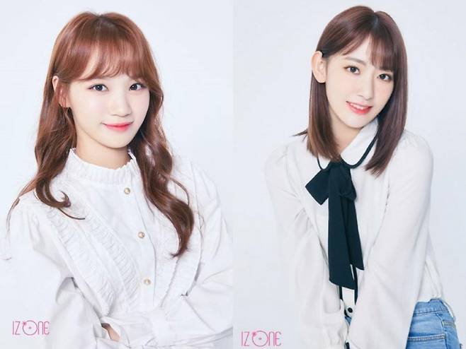 김채원(왼쪽)-미야와키 사쿠라, 경향DB.