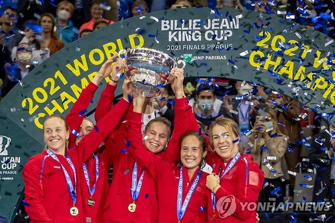 지난해 빌리 진 킹컵에서 우승한 러시아 [EPA=연합뉴스]