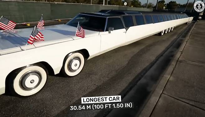 기네스북에 등재된 세계에서 가장 긴 자동차 [유튜브 캡처]