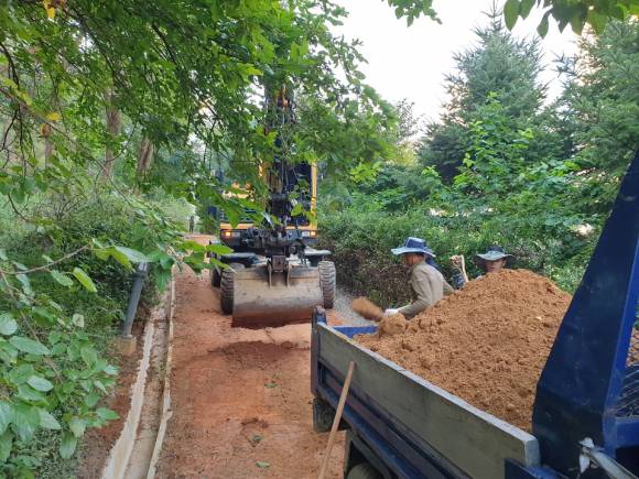 배방읍 신도시 용곡공원 산책로 정비 장면(2020년) ⓒ아산시