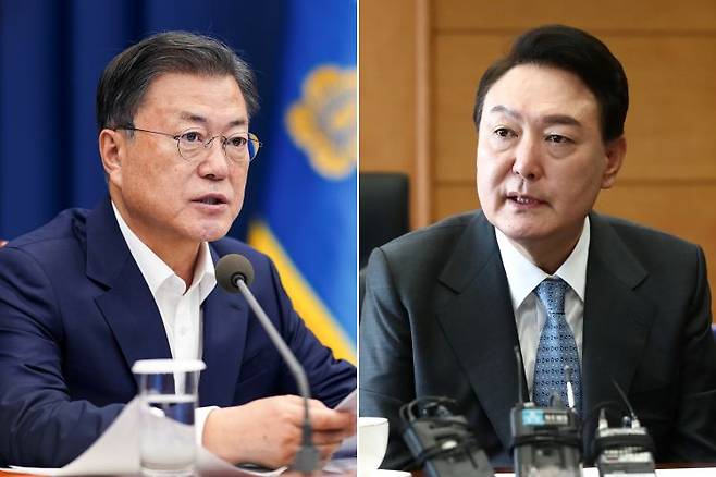 문재인 대통령과 윤석열 당선인. /연합뉴스 ·국회사진기자단