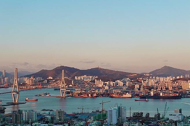 신기산업에서 바라본 부산항