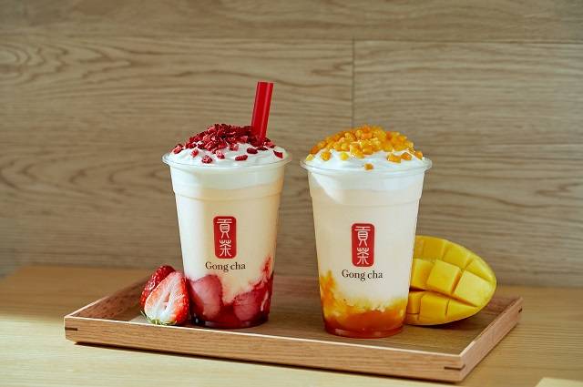 ▲ 공차 그릭요거트&딸기 밀크티 크러쉬, 그릭요거트&망고 밀크티 크러쉬