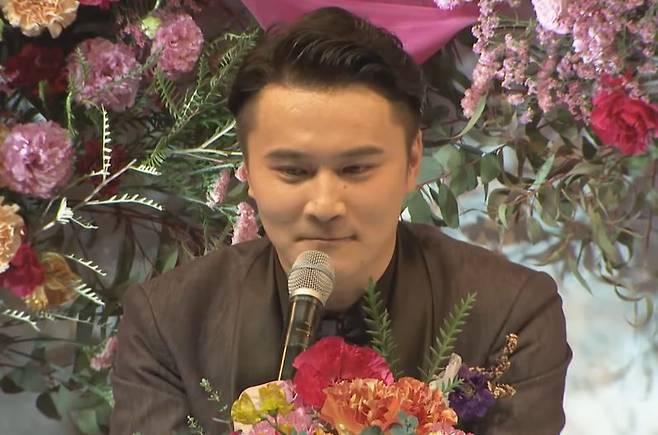 12일 결혼식 피로연에서 카토 준이치 모습 /카토 준이치 유튜브 영상 캡처.