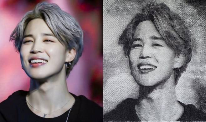 김용진 작가의 지난해 작품(오른쪽)