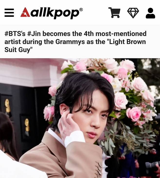 방탄소년단 진 '먹방 유튜버하면 찰떡일 아이돌' 1위..잇진, 잇보이~♡