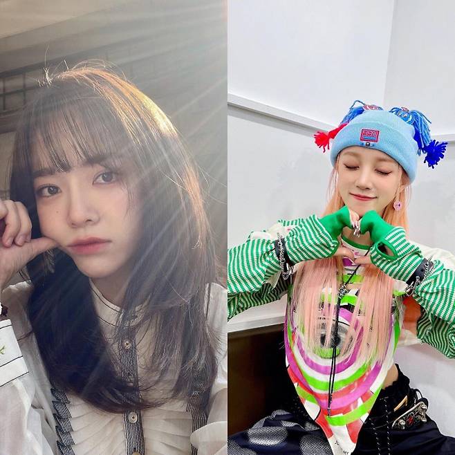 가수 겸 배우 김세정 공식 SNS(좌), (여자)아이들 우기 공식 SNS 제공