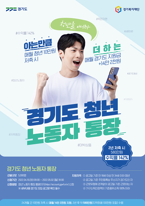 ▲'경기도 청년노동자 통장' 사업 안내문. ⓒ경기도