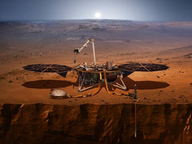 화성탐사선 인사이트호의 모습. 사진=NASA