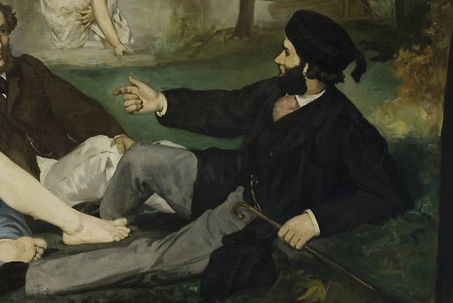 에두아르 마네, 풀밭 위의 점심 식사(일부), 208 x 264.5cm, 1863