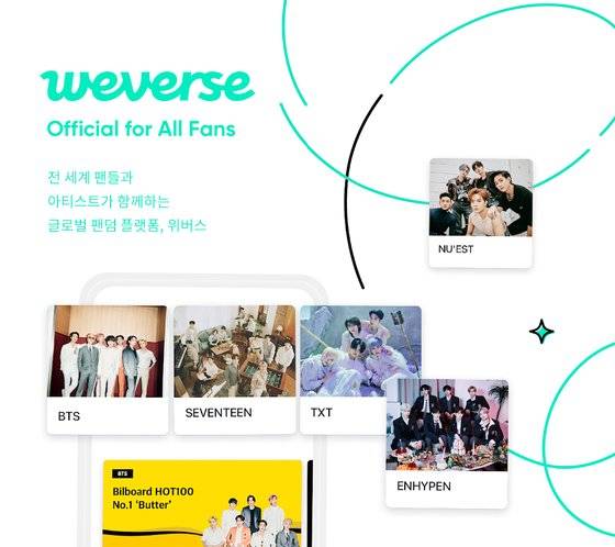 BTS가 팬과 소통하는 팬 플랫폼 '위버스'. [사진 위버스 캡처]