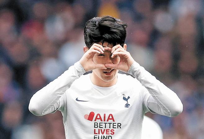 골 세리머니를 펼치는 손흥민. [로이터=연합뉴스]