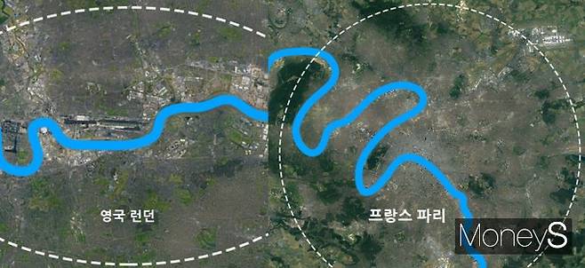 사진은 영국 런던과 프랑스 파리의 구곡수 모습. /사진=백재권 사이버한국외국어대학교 교수