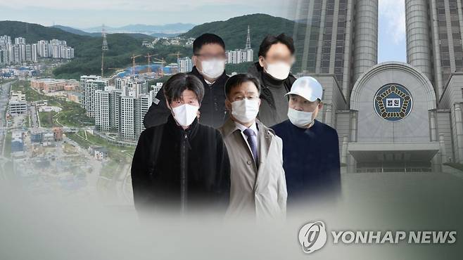 법정 조우한 '대장동' 사업자들 (CG) [연합뉴스TV 제공]