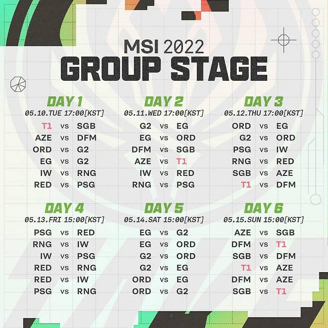 2022 MSI 일정 및 대진(이미지=라이엇 제공).