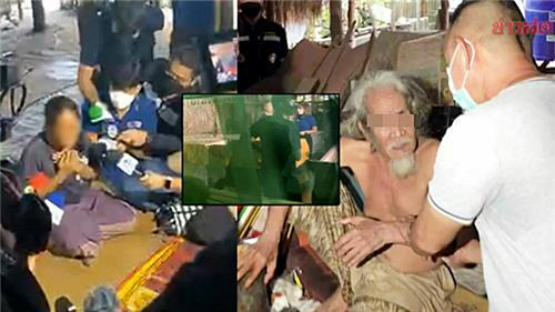 관에 담긴 시신 11구가 발견된 태국 사이비 종교집단 건물(왼쪽). 경찰에 붙잡힌 종교집단 교주.[카오솟 캡처]