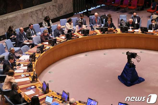 유엔 안전보장이사회 회의. © AFP=뉴스1 © News1 우동명 기자