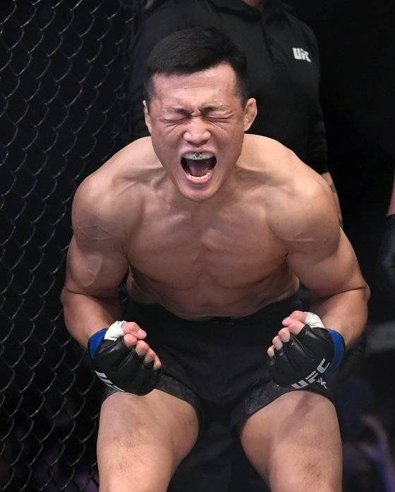 국내 선수 중 가장 많은 대전료를 받는 것으로 알려진 정찬성. 송봉근 기자