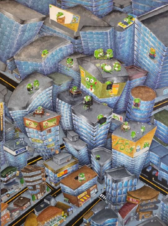 이재은(2021), '폴짝폴짝', 장지에 채색. 사진=mlm프로젝트 제공