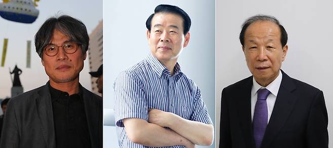 유심작품상에 이문재·이우걸·이상문 작가  (서울=연합뉴스) 만해사상실천선양회는 제20회 유심작품상 수상자로 이문재 시인(왼쪽부터)의 '혼자 혼잣말', 이우걸 시조시인의 '국어사전', 소설가 이상문의 단편 '불호사'를 선정했다고 11일 밝혔다. 2022.5.11 eddie@yna.co.kr [만해사상실천선양회. 재배포 및 DB금지] (끝)