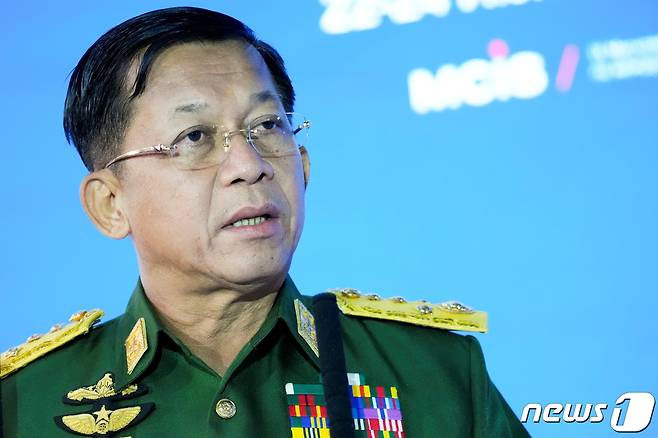 민 아웅 흘라잉 미얀마 군부 최고사령관.© 로이터=뉴스1 © News1 정윤영 기자