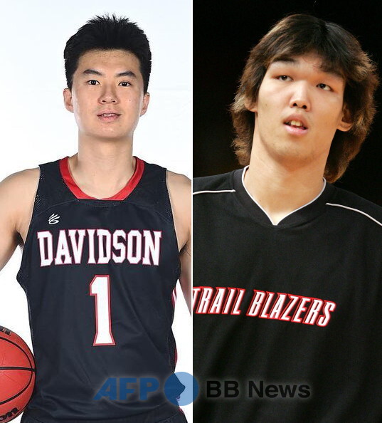 하승진(오른쪽) 이후 16년만에 NBA에 도전하는 한국선수 이현중. ⓒ이현중 SNS, AFPBBNews = News1