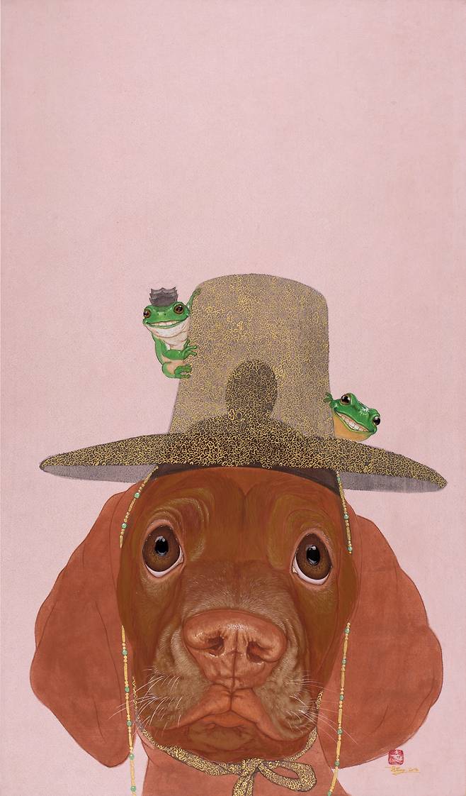 ▲ 팔랑귀 선비, 65.0cm * 105.0cm (40호), 양단에 수간채색, 2018