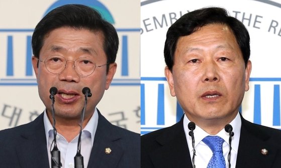 전직 국회의원 출신인 무소속 정인화 광양시장 후보(왼쪽)와 강동원 남원시장 후보. 연합뉴스