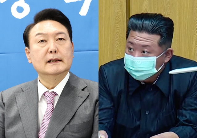 윤석열 대통령(왼쪽 사진)과 김정은 북한 국무위원장. 연합뉴스, 조선중앙TV 캡처