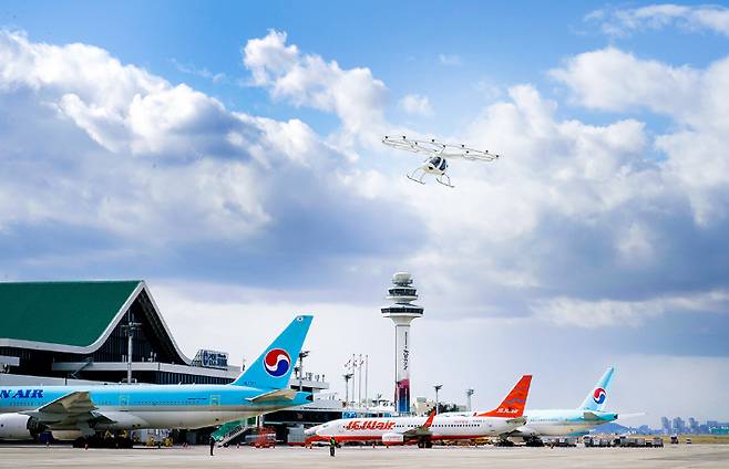 지난해 11월 이뤄진 K-UAM Team Korea의 UAM 실증 모습. SK텔레콤 뉴스룸 제공.