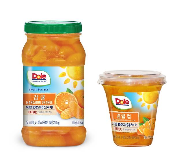 '감귤 컵'과 '후룻바틀 감귤' [돌(Dole) 코리아 제공. 재판매 및 DB금지]