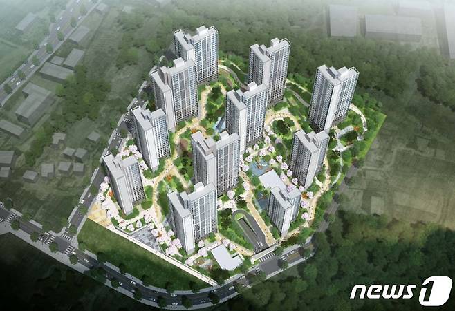 동남지역주택조합이 추진하는 충북 청주시 상당구 지북동 247 일원 동남지북자이아파트 조감도.(분양 홍보 홈페이지 갈무리).2022.5.15/© 뉴스1