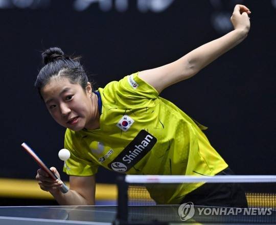 신유빈의 지난해 아시아선수권 경기 장면
[신화=연합뉴스]