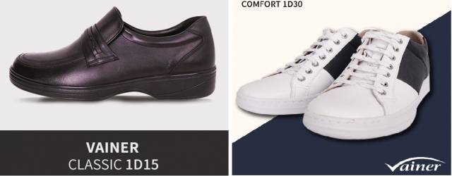 지난해 10월 가을을 맞아 바이네르가 출시한 남성 클래식화 ‘1D15’(왼쪽)과 남성 일반화 ‘1D30’. 사진 제공=바이네르