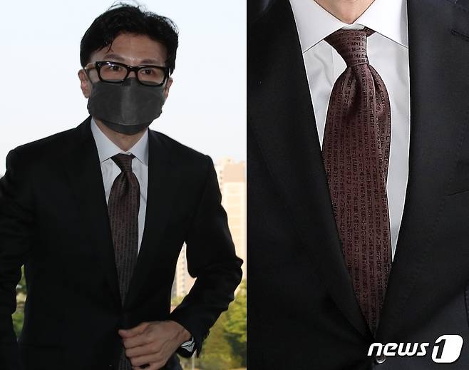 한동훈 법무부 장관이 17일 오후 취임식이 열리는 경기도 과천 법무부 청사로 들어서고 있다. © 뉴스1