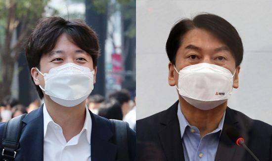 이준석 국민의힘 대표(왼쪽)와 성남 분당갑 국회의원 보걸선거에 출마한 안철수 국민의당 후보. /사진=국회사진기자단