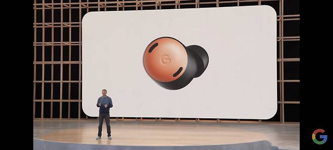 구글의 무선 이어폰 신제품인 '픽셀 버즈 프로'. /구글 개발자 행사 동영상 캡처