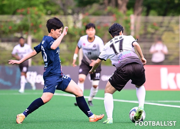 장윤서(왼쪽, 서울시청), 송지윤(오른쪽, 창녕WFC). 서형권 기자