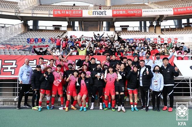 ▲ 지난 베트남과 친선경기에서 승리를 거둔 대한민국 여자대표팀. ⓒ대한축구협회