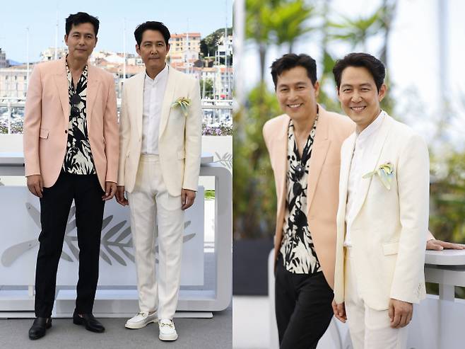 배우 정우성(왼쪽)과 이정재가 함께 칸 국제영화제에 참석했다. /사진=로이터