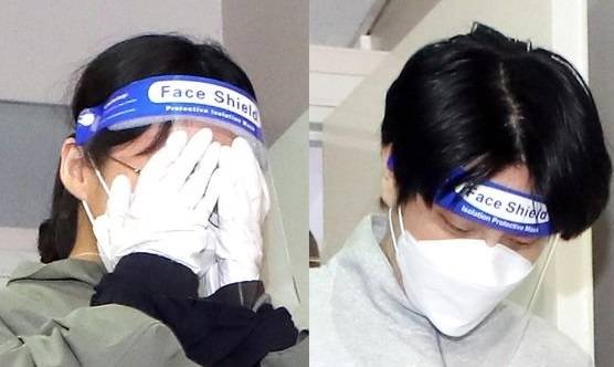 계곡살인 혐의를 받는 이은해(왼쪽)씨와 공범 조현수씨가 영장실질심사를 받기 위해 법정으로 들어서고 있는 모습. 뉴스1