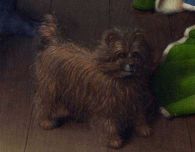 얀 반 에이크, 아르놀피니 부부의 초상(일부), 59.7cm X 81.8cm, 1434