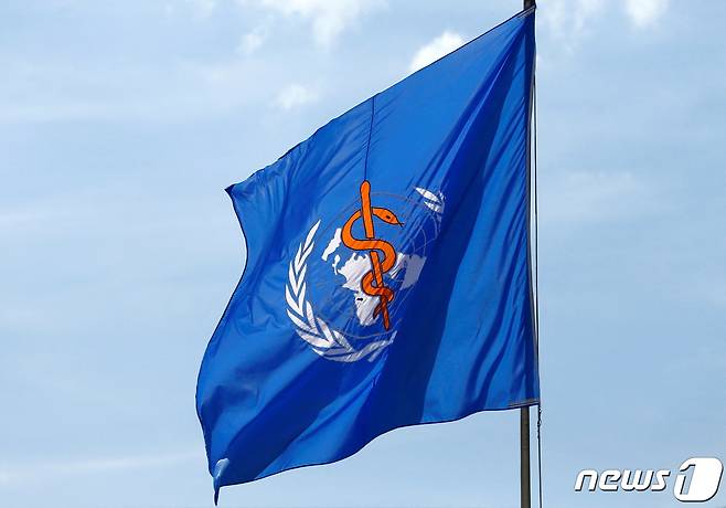 세계보건기구(WHO) 깃발이 스위스 제네바 본부 앞에 게양돼 있다. © 로이터=뉴스1 © News1 정윤영 기자