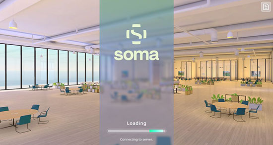직방의 글로벌 가상 오피스 ‘소마(Soma)’에 로그인한 화면. (직방 제공)