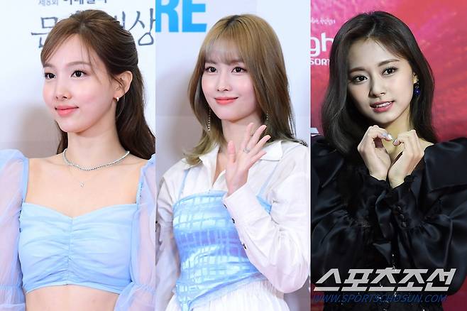 트와이스 나연, 모모, 쯔위(왼쪽부터). 스포츠조선DB