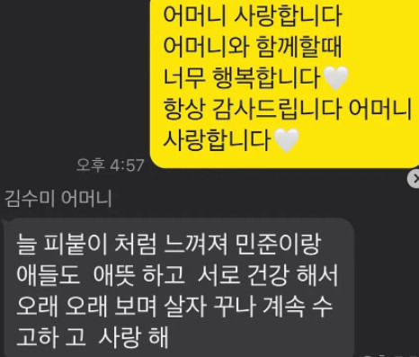 신현준이 공개한 김수미와 문자 내용. 사진| 신현준 SNS