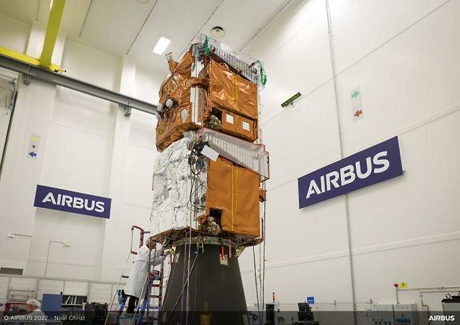 에어버스의 지상관측 군집위성 '플레아데스 네오' 5호기와 6호기가 발사 전 최종 시험을 마무리했다. 에어버스 제공