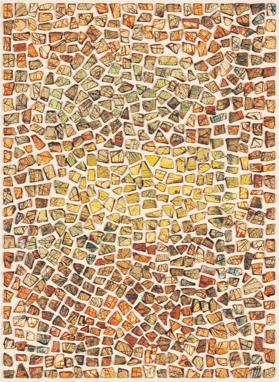 김두석, 시그널, 53X73cm , 무안적토 화장토, 무유소성,1300 ℃.[사진 경인미술관]