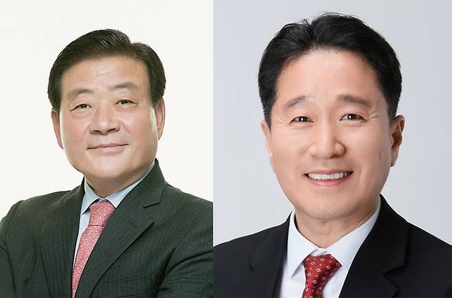 [부산=뉴시스] 더불어민주당 노기태(왼쪽) 강서구청장 후보, 국민의힘 김형찬(오른쪽) 강서구청장 후보. (사진=선거관리위원회 홈페이지) *재판매 및 DB 금지